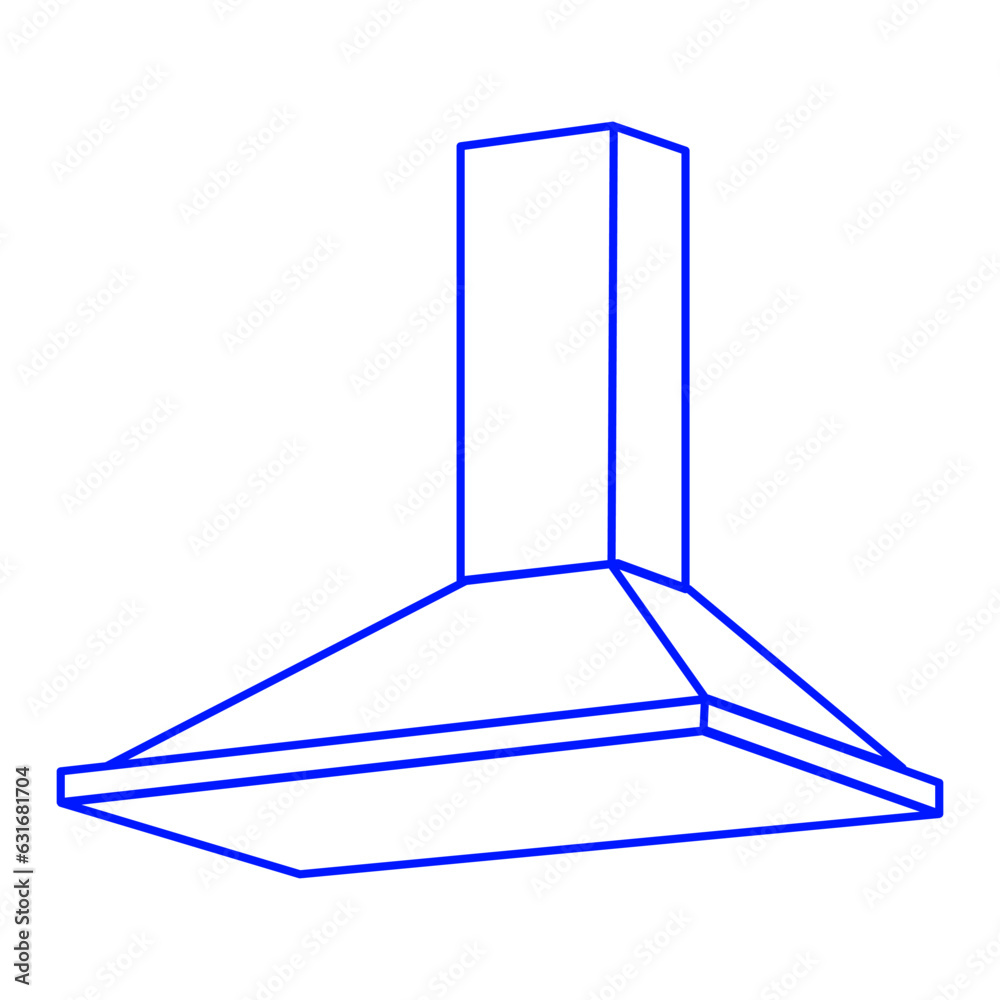 Blue Kitchen extractor fan icon isolated on white background. Cooker hood. Kitchen exhaust. Household appliance. Random dynamic shapes. Vector Illustration. Editable stroke. Blue Kitchen extractor fan icon isolated on white background. Cooker hood. Kitchen exhaust. Household appliance. Random dynamic shapes. Vector Illustration. Editable stroke.