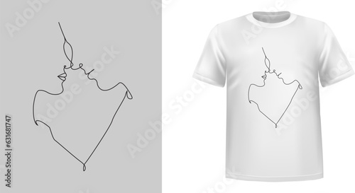 couple face line art lovers minimalistic draiwng prints 