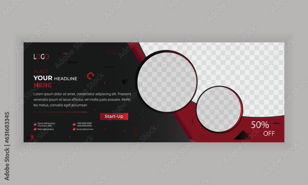 Business promotion cover design template, for marketing simple cover