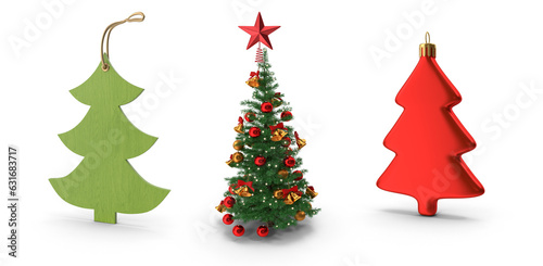 Christmas tree with gifts isolated on transparent background