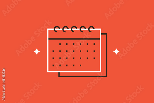 Geometric calendar illustration in flat style design. Vector illustration. 