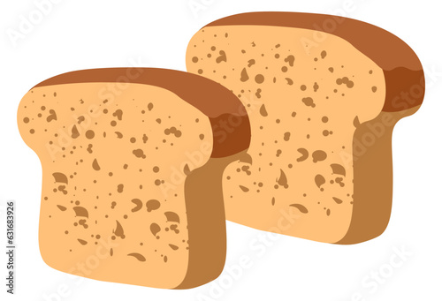 Tasty bread slice, rye or wheat base vegan meal