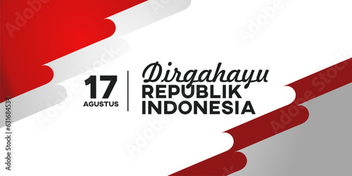 Text effect Writing about the independence day of the Republic of Indonesia with a creative flag background, red on white.