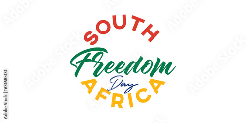 South Africa Freedom Day Text. Independence day celebration banner design.