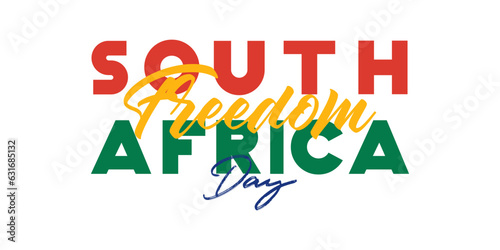 South Africa Freedom Day Text. Independence day celebration banner design.
