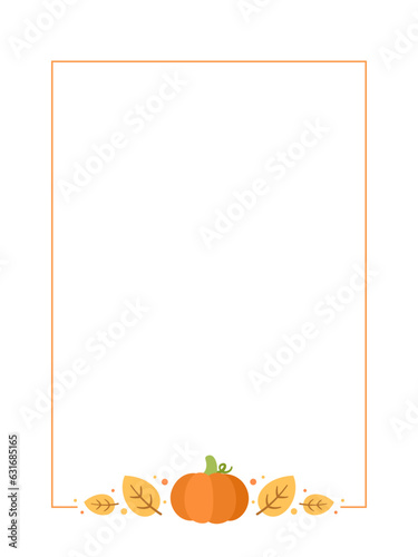 Cute Autumn Frame Border Vertical Template. Can be used for shopping sale, promo poster, banner, flyer, invitation, website or greeting card. Vector illustration