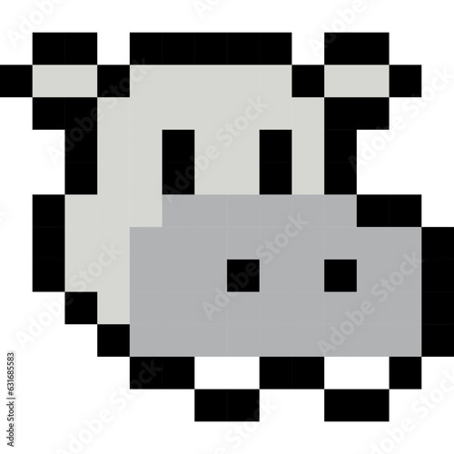 Hippopotamus cartoon icon in pixel style