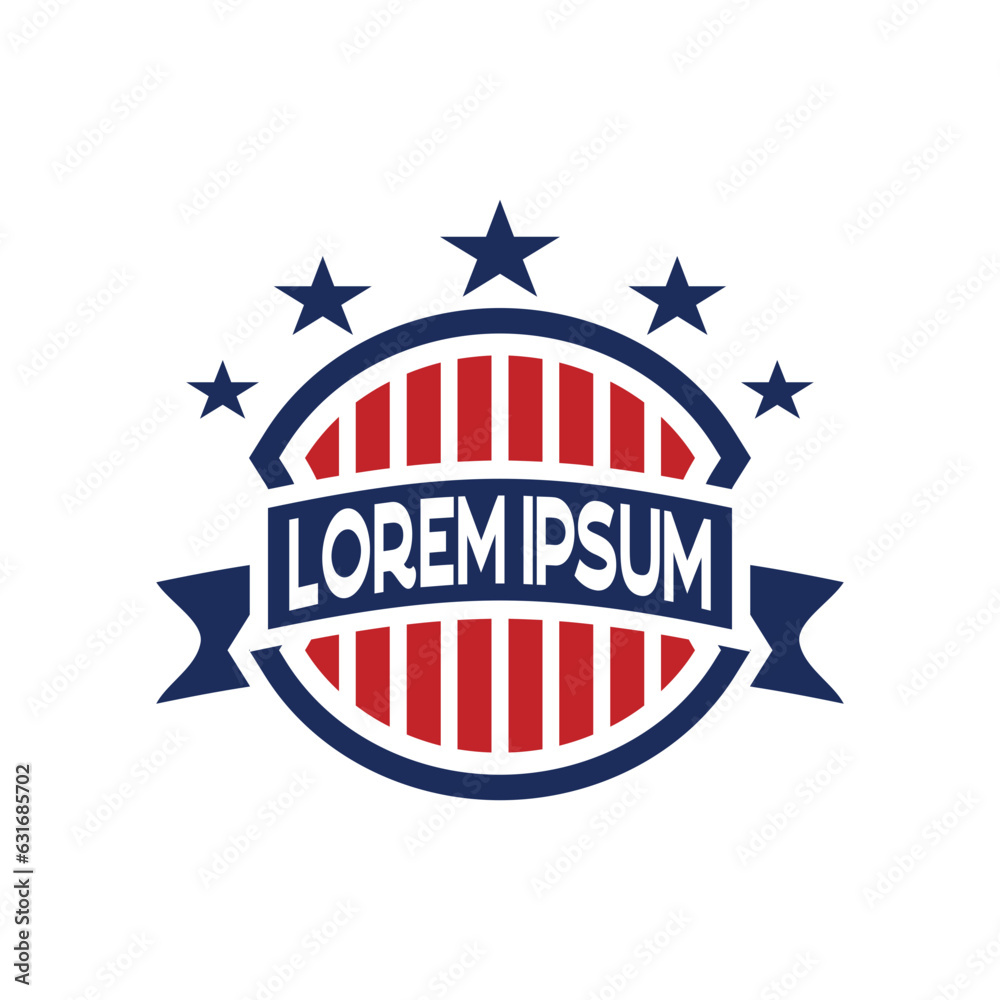 American emblem logo design template. editable and ready to use