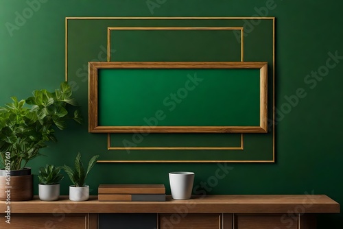 green chalkboard on wooden table
