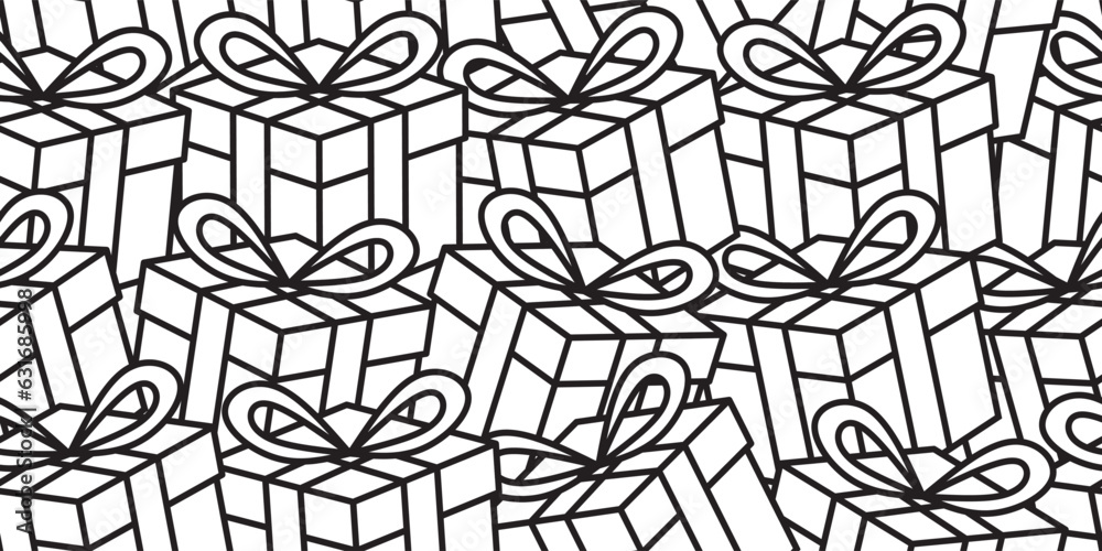 abstract gift box seamless pattern