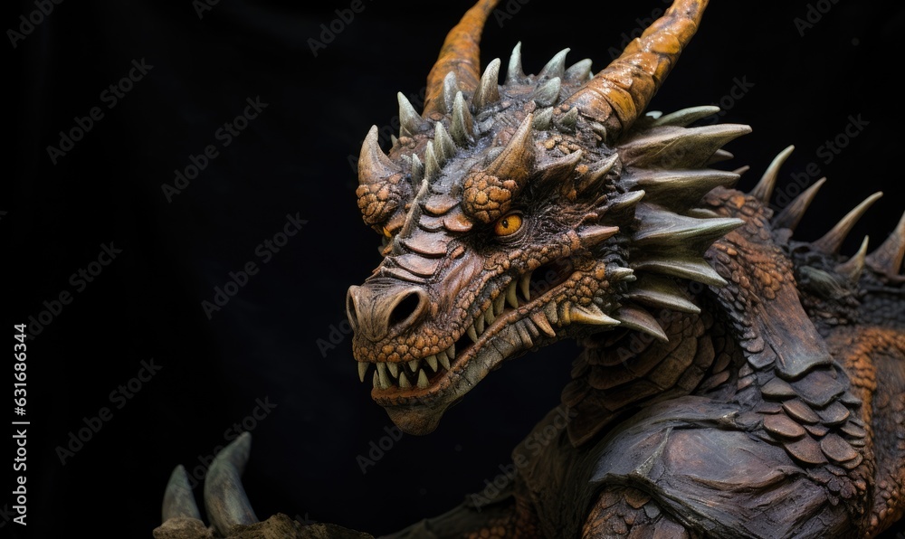 Photo of a close-up of a majestic dragon statue Photo of a close-up of a majestic dragon statue