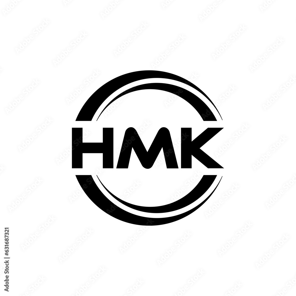HMK letter logo design with white background in illustrator, vector ...