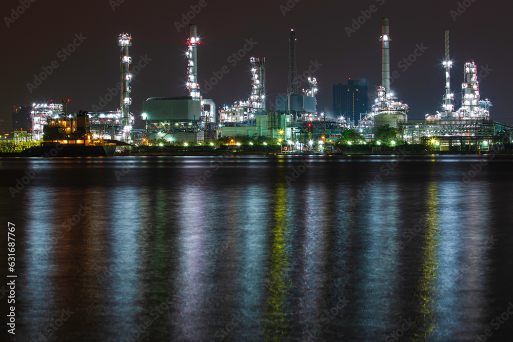Oil refinery at morning