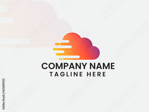 Fast Cloud logo design. Cloud fast vector. Sky. Blue. Business. Premium logo template. Cloud. Finance. Unique. Modern design. Office. Company. Colorful