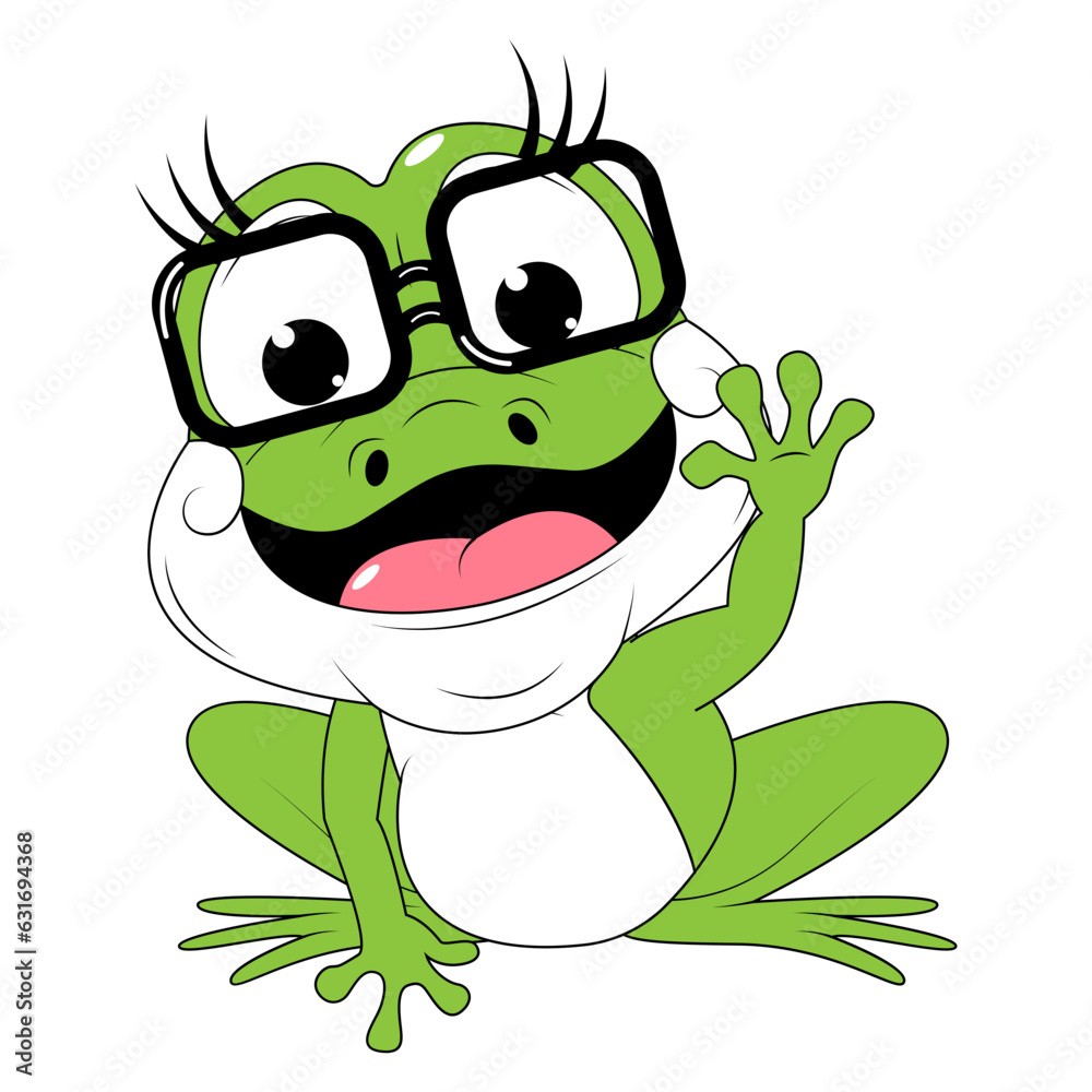 Fototapeta premium cute frog animal cartoon illustration