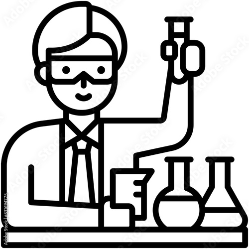 Man researcher icon, An avatar that is related to education