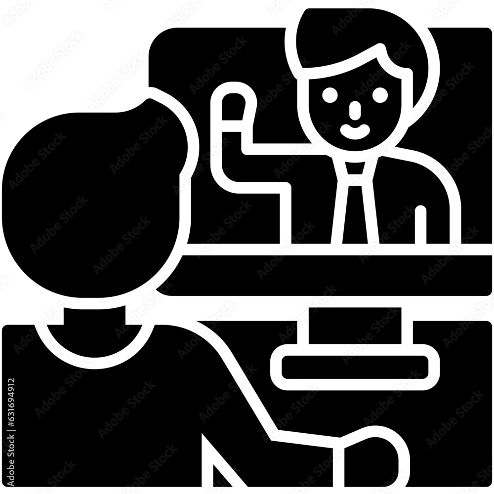 Online tutoring icon, An avatar that is related to education Online tutoring icon, An avatar that is related to education