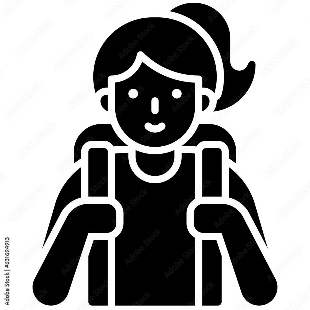 Girl student icon, An avatar that is related to education Girl student icon, An avatar that is related to education