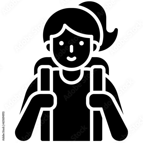Girl student icon, An avatar that is related to education