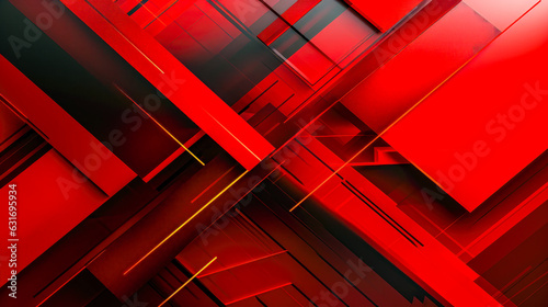 Abstract Red and Black Geometric Pattern: Modern and Futuristic Design for Wallpaper, Banner, and Cover AI Generated