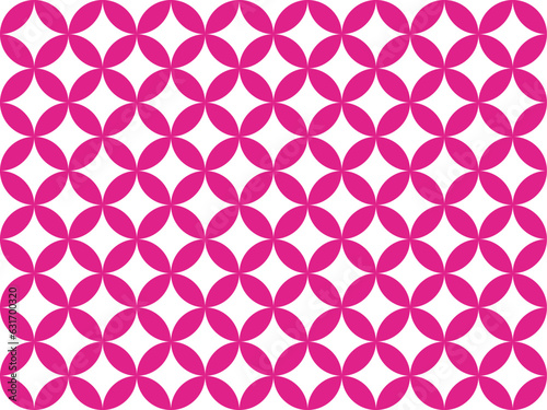 Patron de estrellas blancas con círculos rosa barbie para decoraciones, pared, libros, portada o posters, vector de red geométrica de color rosa y blanco.