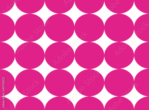 patron con circunferencias de colores rosa barbie con fondo blanco, vector de círculos geométricos de color rosa.