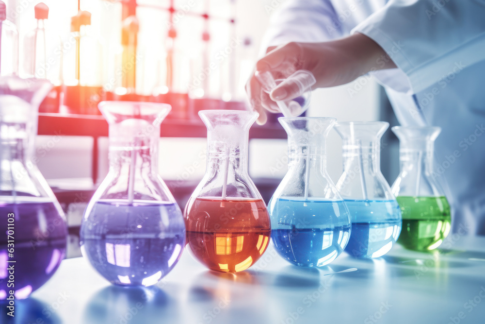 A close-up of chemical scientists working in a laboratory. AI generated A close-up of chemical scientists working in a laboratory. AI generated