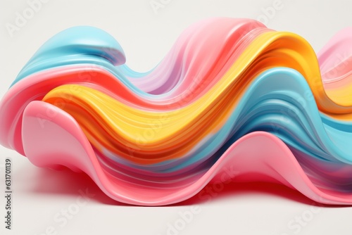 Colorful wavy object. AI generated