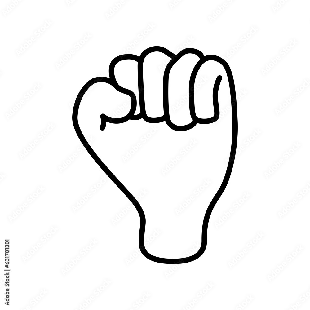 Punch hand gestures line icon Punch hand gestures line icon