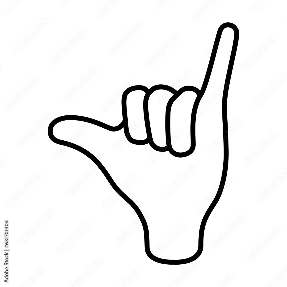 Calling hand gestures line icon Calling hand gestures line icon
