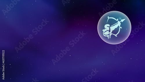 Glass sphere encasing the Sagittarius sign and a zodiac constellation 