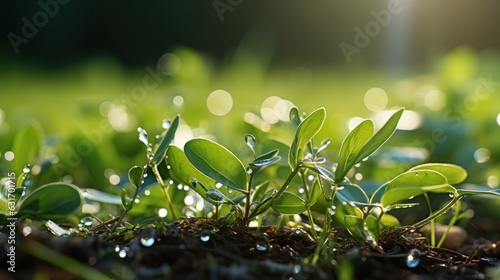 fresh green grass background with empty copy space, background