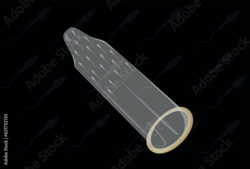 Contraceptives. Condoms in packaging and without.
