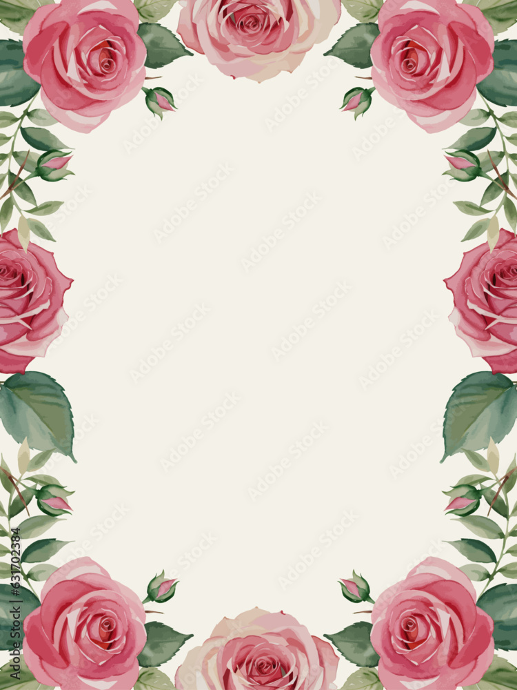 custom made wallpaper toronto digitala watercolor pink roses floral frame ornament for invitation background