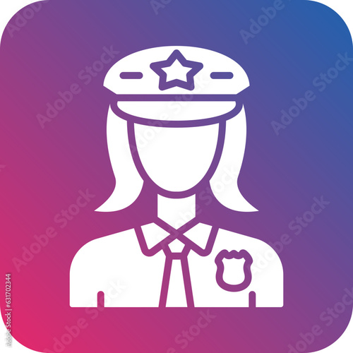 Vector Design Lady Police Icon Style