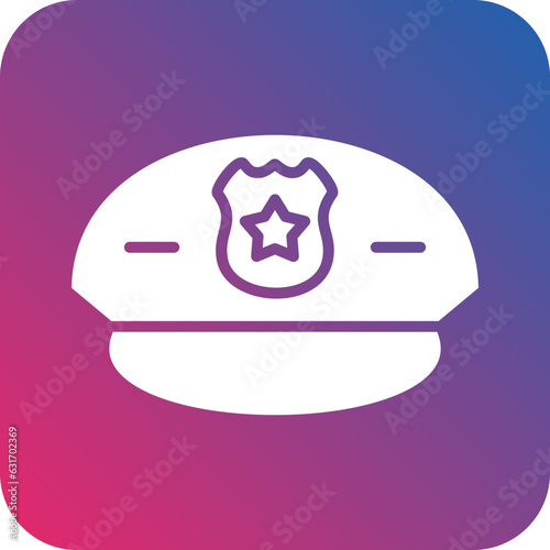 Vector Design Police Hat Icon Style