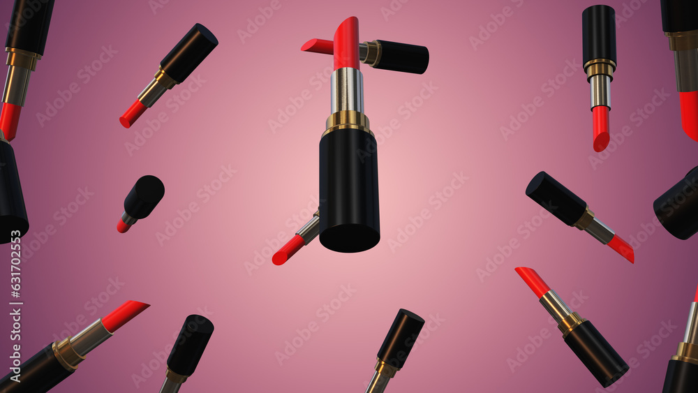 Obraz premium Abstract Lipstick blast 3d background