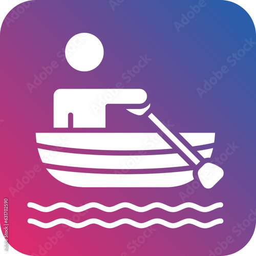 Vector Design Rowing Boat Icon Style