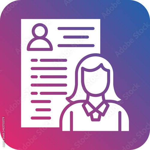 Vector Design Candidate Female Icon Style