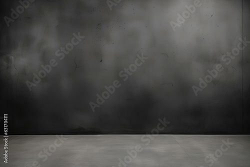 Close up retro plain dark black cement & concrete wall background texture for show or advertise or promote product and content on display. generative AI