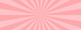 かわいいポップなドットの集中線　 ピンク　ベクター　背景　横　横長 　ワイド