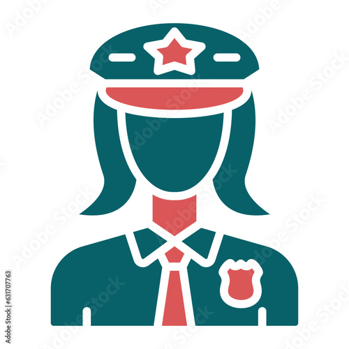Vector Design Lady Police Icon Style
