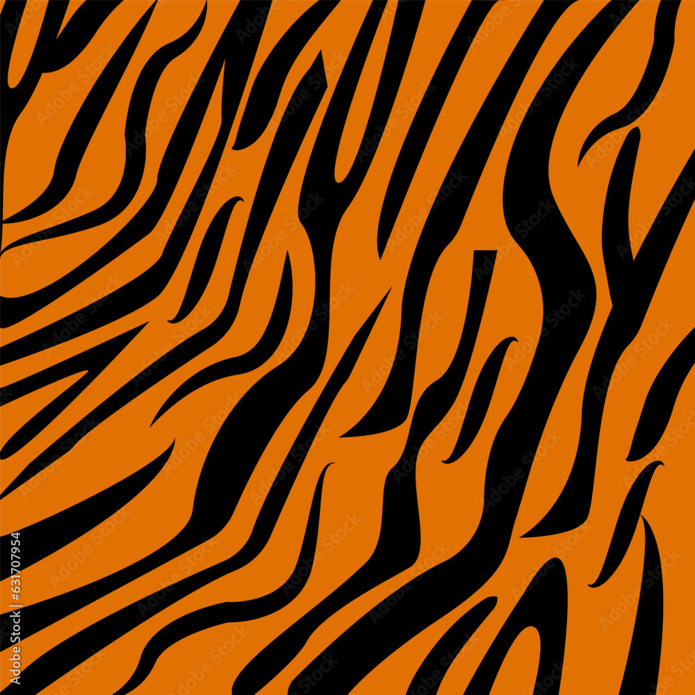 Vector tiger print - black lines on an orange background. Animal print. Vector tiger print - black lines on an orange background. Animal print.