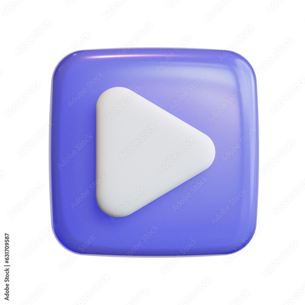 3D play User interface icons with tile cute icons high quality render 3D play User interface icons with tile cute icons high quality render
