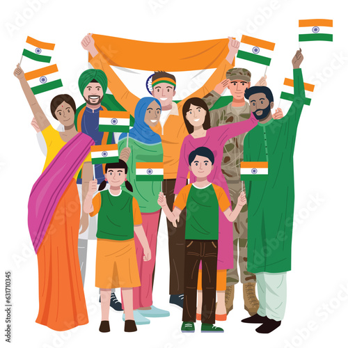 National Day, Indian people celebrating Independence Day