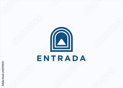 iron door logo design vector silhouette illustration