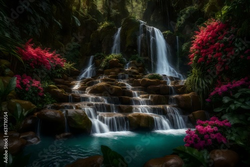 waterfall in the park © zooriii arts