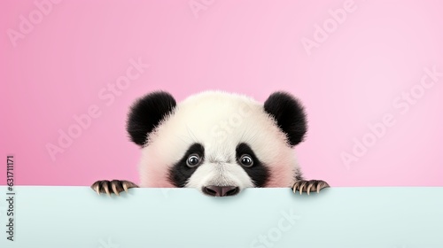 Obraz na płótnie panda bamboo for greetings background