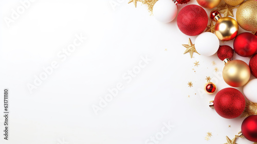 Christmas white background with copy space. AI