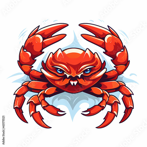 Mascot logo crab white background